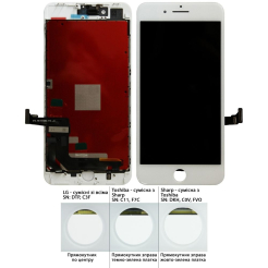 Дисплей iPhone 8 Plus white complete, Original (REF FOG) rev. Tochiba C11