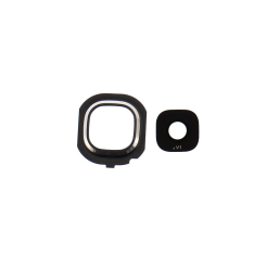 Скло камери Samsung J710 Galaxy J7 2016, black із срібною рамкою