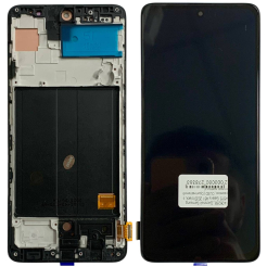 Дисплей Samsung A515 Galaxy A51 2020 black, з рамкою, OLED (Оригінальний розмір матриці)