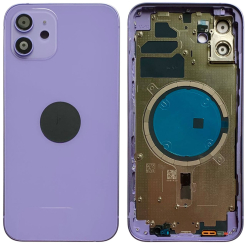 Корпус iPhone 12 Purple в сборе с держателем SIM, кнопками, магнитами и сеткой, USA Original