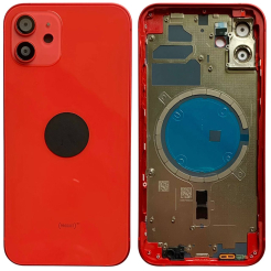 Корпус iPhone 12 Red в сборе с держателем SIM, кнопками, магнитами и сеткой, USA Original