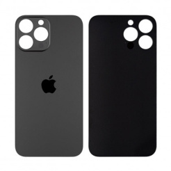 Задняя крышка корпуса iPhone 12 Pro Max black, большой вырез под камеру, High Quiality