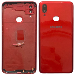 Задня кришка Samsung A107 Galaxy A10s 2019 red (зі склом камери)