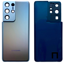 Задняя крышка Samsung G998 Galaxy S21 Ultra silver (со стеклом камеры)