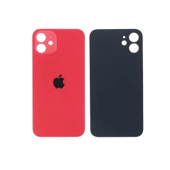 Задняя крышка корпуса iPhone 12 red, большой вырез под камеру, 1:1 Original
