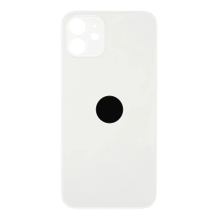 Задняя крышка корпуса iPhone 12 white, большой вырез под камеру, 1:1 Original