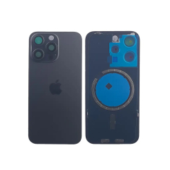 Задняя крышка корпуса iPhone 15 Pro Max Black Titanium, обычный вырез в сборе со стеклом камеры, High Quiality