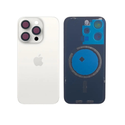 Задняя крышка корпуса iPhone 15 Pro Max White Titanium, обычный вырез в сборе со стеклом камеры, High Quiality