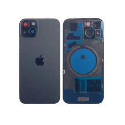 Задняя крышка корпуса iPhone 15 Black, обычный вырез в сборе со стеклом камеры. High Quiality