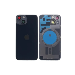 Задняя крышка корпуса iPhone 14 Black, обычный вырез в сборе со стеклом камеры. High Quiality