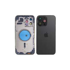 Корпус iPhone 14 Pro Max Black в сборе с держателем SIM, кнопками, магнитами и сеткой, USA High Quiality (крышка НЕ цельнолитая)