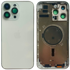 Корпус iPhone 14 Pro Max White в сборе с держателем SIM, кнопками, магнитами и сеткой, USA High Quiality (крышка НЕ цельнолитая)