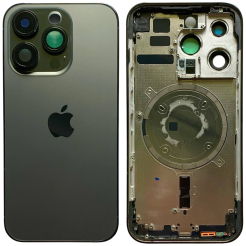 Корпус iPhone 14 Pro Black в сборе с держателем SIM, кнопками, магнитами и сеткой, USA High Quiality (крышка НЕ цельнолитая)