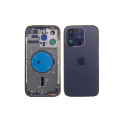 Корпус iPhone 14 Pro Deep Purple в сборе с держателем SIM, кнопками, магнитами и сеткой, USA High Quiality