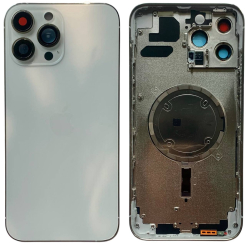 Корпус iPhone 13 Pro Max White в сборе с держателем SIM, кнопками, магнитами и сеткой, USA High Quiality (крышка НЕ цельнолитая)