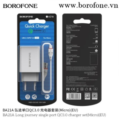 МЗП 1Port Borofone BA21A USB QC3.0 USB to Micro white