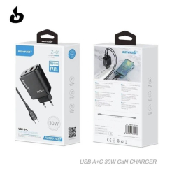 СЗУ 2Port SENTEO Z-01 USB+USB-C 3A PD | QC3.0 30W Type-C to Type-C (CE Сертификат) black