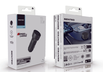 АЗП SENTEO Q-05 USB + USB-C PD | QC 66W 3A black (CE Сертификат) black