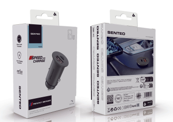 АЗП SENTEO Q-06 USB + USB-C PD | QC 63W 3A black (CE Сертификат) black