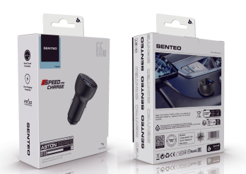 АЗП SENTEO Q-07 2USB-C PD | QC 72W 3A black (CE Сертификат) black