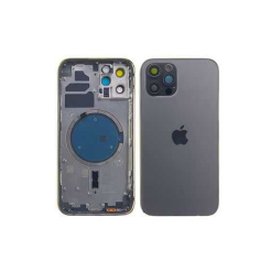 Корпус iPhone 12 Pro Max graphite в сборе с держателем SIM, кнопками, магнитами и сеткой, EU Original