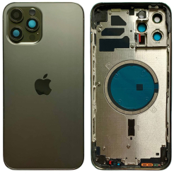 Корпус iPhone 12 Pro Max graphite в сборе с держателем SIM, кнопками, магнитами и сеткой, USA Original