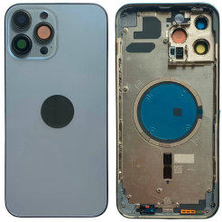 Корпус iPhone 13 Pro Max Blue в сборе с держателем SIM, кнопками, магнитами и сеткой, USA Original