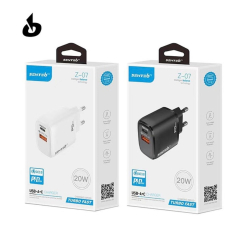 СЗУ 2Port SENTEO Z-07 USB+USB-C 3A PD | QC3.0 20W (CE Сертификат) black
