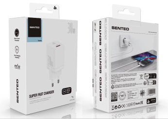 МЗП 2Port SENTEO Z-10 USB+USB-C PD3.0 | QC3.0 30W (CE Сертифікат) white