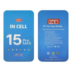Дисплей iPhone 15 Pro Max black, с рамкой, ZY-INCELL (можно заменить микросхему и записать TrueTone)