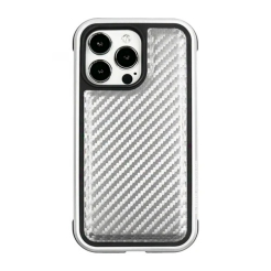 Чохол K-DOO MARS Carbon Series for iPhone 13 Pro Max silver