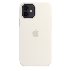 Чехол Silicone Case 1:1 for iPhone 12 Pro Max with MagSafe animation white