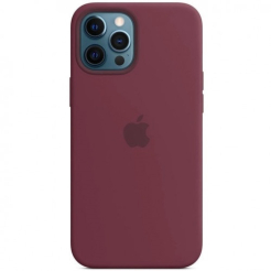 Чохол Silicone Case 1:1 for iPhone 12 Pro Max with MagSafe animation plum