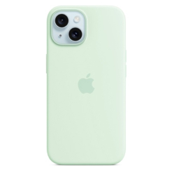 Чохол Silicone Case 1:1 for iPhone 15 with MagSafe animation soft mint