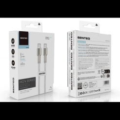 Кабель SENTEO SM-03 Iron series 60W Type-C to Type-C 1m white