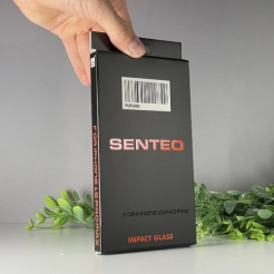 Защитное стекло SENTEO 9H Impact iPhone 14 Pro Max black (в упаковке)