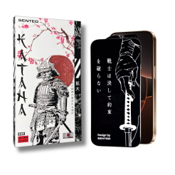 Защитное стекло SENTEO 9H KATANA Epoxy Resin iPhone 15 Pro black (в упаковке)