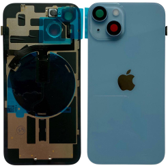 Задняя крышка корпуса iPhone 14 blue, со стеклом камеры, MagSafe, NFC, 1:1 Original