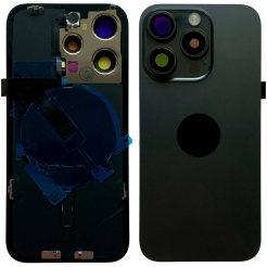 Задня кришка корпуса iPhone 15 Pro black, зі склом камери, MagSafe, NFC, 1:1 Original