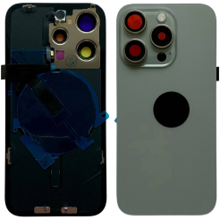 Задня кришка корпуса iPhone 15 Pro gray, зі склом камери, MagSafe, NFC, 1:1 Original