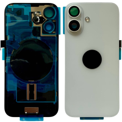 Задняя крышка корпуса iPhone 16 white, со стеклом камеры, MagSafe, NFC, 1:1 Original