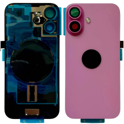 Задняя крышка корпуса iPhone 16 pink, со стеклом камеры, MagSafe, NFC, 1:1 Original