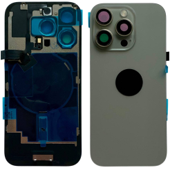Задняя крышка корпуса iPhone 16 Pro gray, со стеклом камеры, MagSafe, NFC, 1:1 Original