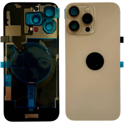 Задня кришка корпуса iPhone 16 Pro Max gold, зі склом камери, MagSafe, NFC, 1:1 Original