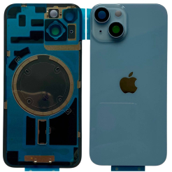 Задняя крышка корпуса iPhone 14 blue, со стеклом камеры, MagSafe, 1:1 Original