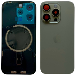 Задня кришка корпуса iPhone 15 Pro gray, зі склом камери, MagSafe, 1:1 Original