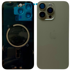 Задняя крышка корпуса iPhone 15 Pro Max gray, со стеклом камеры, MagSafe, 1:1 Original