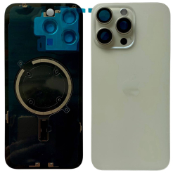 Задняя крышка корпуса iPhone 15 Pro Max white, со стеклом камеры, MagSafe, 1:1 Original