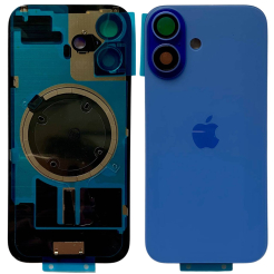 Задняя крышка корпуса iPhone 16 blue, со стеклом камеры, MagSafe, 1:1 Original