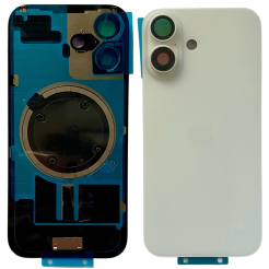 Задняя крышка корпуса iPhone 16 white, со стеклом камеры, MagSafe, 1:1 Original